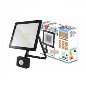 Прожектор светодиодный СДО-04-050Н-Д (с датчиком) 50 Вт. 6500 К. IP65. черный. Народный