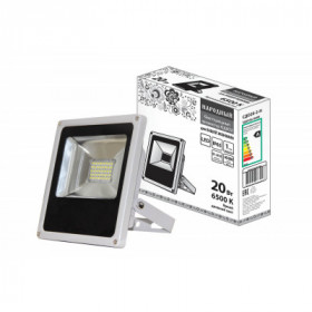 Прожектор светодиодный СДО20-2-Н 20 Вт. 6500 К. серый