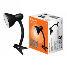 Светильник прищепка 220В. 40Вт. E27 черный глянец TDM