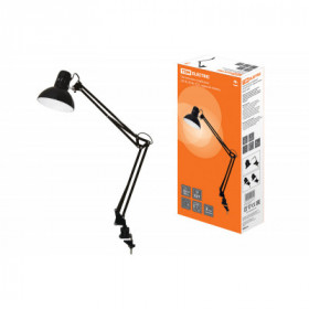 Светильник струбцина 220В. 40Вт. E27 черный глянец TDM