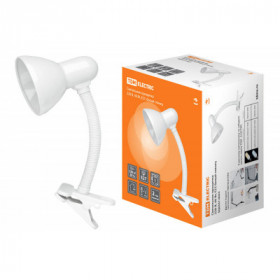 Светильник прищепка 220В. 40Вт. E27 белый глянец TDM