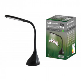 Светильник светодиодный настольный СН-16. 7 Вт. сенсор-диммер. 5000 К. 220 В. черный. TDM