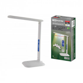 Светильник светодиодный-часы СНЧ-1. 5 Вт. календ.. терм-р. 2800-5500 К. сенсор-димм. USB. белый. TDM