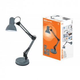 Светильник настольный на основании 2 колена 60Вт. E27 серый TDM