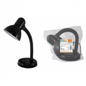 Светильник настольный на основании 40Вт. E27. черный. (мягкая упак.) Народный