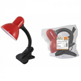 Светильник настольный прищепка 40Вт. E27. красный. (мягкая упак.) Народный