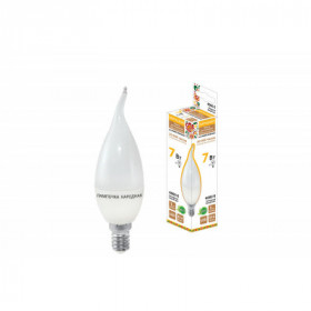 Лампа светодиодная WFС37-7 Вт-230 В -4000 К–E14 (свеча на ветру) Народная