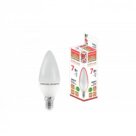 Лампа светодиодная FС37-7 Вт-230 В -3000 К–E14 Народная