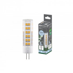 Лампа светодиодная G4-5 Вт-AC DC 12 В-4000 К. SMD. 16x57 мм TDM