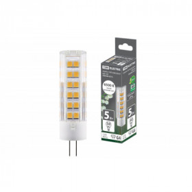 Лампа светодиодная G4-5 Вт-AC DC 12 В-6500 К. SMD. 16x57 мм TDM