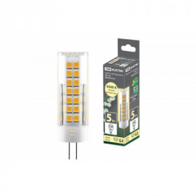 Лампа светодиодная G4-5 Вт-230 В-3000 К. SMD. 16x55 мм TDM