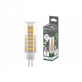 Лампа светодиодная G4-5 Вт-230 В-6500 К. SMD. 16x55 мм TDM