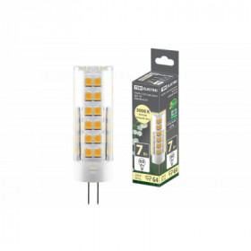 Лампа светодиодная G4-7 Вт-230 В-3000 К. SMD. 18.5x57 мм TDM