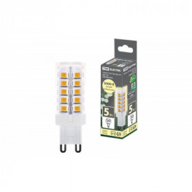 Лампа светодиодная G9-5 Вт-230 В-3000 К. SMD. 16x49 мм TDM
