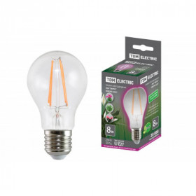 Лампа светодиодная A60-8 Вт-230 В-E27-CL "ФИТО" 60*108 мм TDM