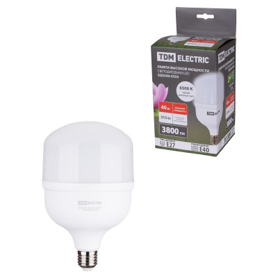 Лампа светодиодная T 40 Вт. 230 В. 6500 К. E27 (120x190 мм) TDM