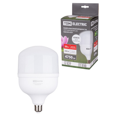 Лампа светодиодная T 50 Вт. 230 В. 6500 К. E27 (140x225 мм) TDM