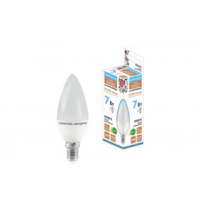 Лампа светодиодная FС37-7 Вт-230 В -6500 К–E14 Народная