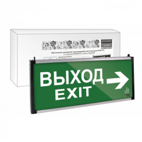 Светильник аварийный эвакуационный светодиодный ССА-02. 1.5 ч. двустор. ВЫХОД-EXIT стрелка. Народный