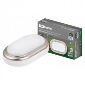 Светильник накладной LED ДПО "Антарес" 8Вт 4000К овал 168*100*58 мм мат.серебро IP54 TDM