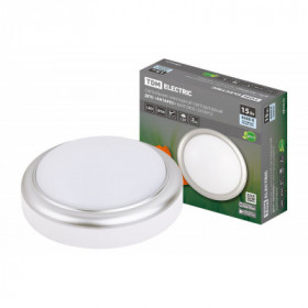 Светильник накладной LED ДПО "Антарес" 15Вт 4000К круг 180*66 мм мат.серебро IP54 TDM