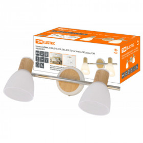 Светильник Спот. 2х40Вт. Е14. 230 В. 50 Гц. IP20. "Бутон". планка. ЭКО. сосна. TDM