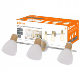 Светильник Спот. 3х40Вт. Е14. 230 В. 50 Гц. IP20. "Бутон". планка. ЭКО. сосна. TDM