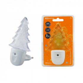 Ночник "Елочка" с датчиком света. светодиодный. 0.3 Вт 220 В TDM