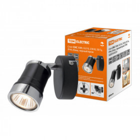 Спот СНС 50 Вт. GU10. 230В. 50 Гц. IP44. Юкка. черный хром TDM