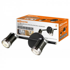 Спот СНС 2х50Вт. GU10. 230 В. 50 Гц. IP44. Юкка. черный хром TDM