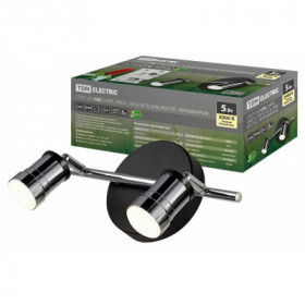 Спот LED СНС 2х5Вт. 3000 K. 230 В. 50 Гц. IP44. Костус. черный хром TDM