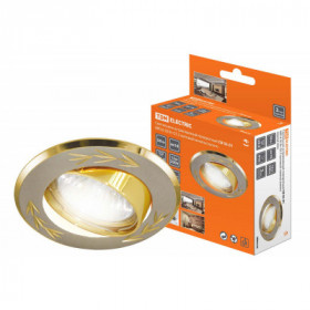 Светильник встраиваемый поворотный СВ 02-01 MR16 50Вт G5.3 матовый никель золото TDM
