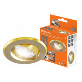 Светильник встраиваемый поворотный СВ 02-03 MR16 50Вт G5.3 матовый никель золото TDM