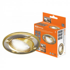 Светильник встраиваемый поворотный СВ 02-04 MR16 50Вт G5.3 матовый никель золото TDM