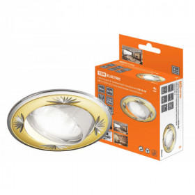 Светильник встраиваемый поворотный СВ 02-04 MR16 50Вт G5.3 перламутровое золото хром TDM