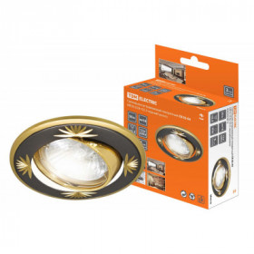 Светильник встраиваемый поворотный СВ 02-04 MR16 50Вт G5.3 чёрный золото TDM