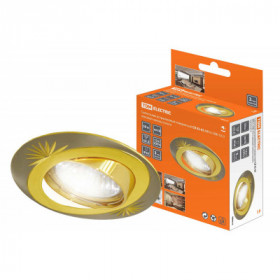 Светильник встраиваемый поворотный СВ 02-05 MR16 50Вт G5.3 матовый никель золото TDM