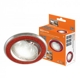 Светильник встраиваемый поворотный СВ 02-06 MR16 50Вт G5.3 красный блеск хром TDM