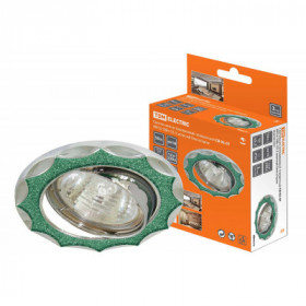 Светильник встраиваемый поворотный СВ 02-07 MR16 50Вт G5.3 зелёный блеск хром TDM