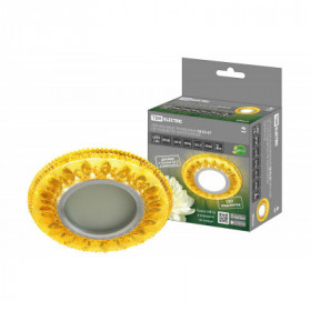 Светильник встраиваемый СВ 03-07 MR16 50Вт G5.3 LED подсветка 3 Вт золото хром TDM