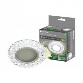 Светильник встраиваемый СВ 03-09 MR16 50Вт G5.3 LED подсветка 3 Вт зеркальный хром TDM