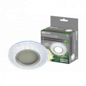 Светильник встраиваемый СВ 03-11 MR16 50Вт G5.3 LED подсветка 3 Вт зеркальный хром TDM