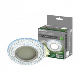 Светильник встраиваемый СВ 03-12 MR16 50Вт G5.3 LED подсветка 3 Вт зеркальный хром TDM