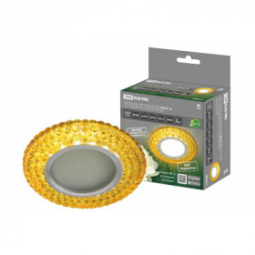 Светильник встраиваемый СВ 03-12 MR16 50Вт G5.3 LED подсветка 3 Вт золото хром TDM