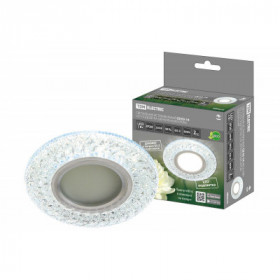 Светильник встраиваемый СВ 03-14 MR16 50Вт G5.3 LED подсветка 3 Вт зеркальный хром TDM