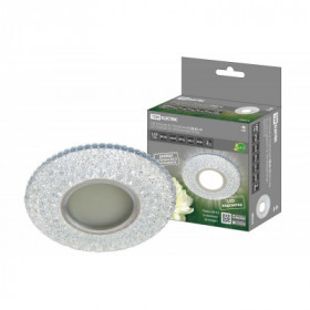 Светильник встраиваемый СВ 03-15 MR16 50Вт G5.3 LED подсветка 3 Вт зеркальный хром TDM