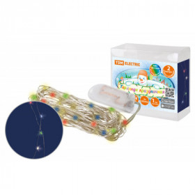 Гирлянда светодиодная "Роса20" 20LED. 2м. многоцвет.. 2хCR2032 . TDM