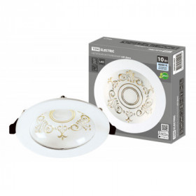 Светильник встраиваемый LED Деко 03. 10 Вт. 4000K. кругл. D170 мм. зол. бел.. IP44. TDM