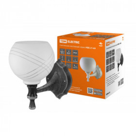 Светильник НББ 21-60-1322 УХЛ4 (черный под серебро. плафон полушар "параллели") TDM