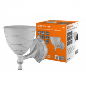 Светильник НББ 21-60-1411 УХЛ4 (белый под серебро. плафон конус "линии") TDM